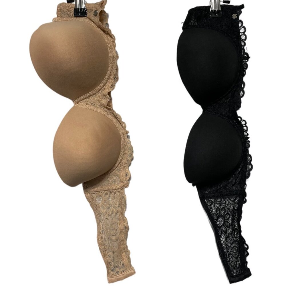 ✨ Lucky Brand 2-Pack Lace Push-Up Bras | Black & Nude | Size 36C